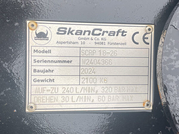 SkanCraft SCRP18-26 Betonpulverisierer drehbar für Bagger von 18 bis 26 to. – Bild 3